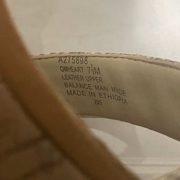 Mark Fisher beige suede and snake embossed ankle strap cork wedges. - Picture 6 of 13